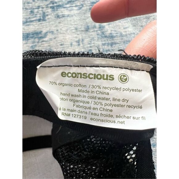 Econscious Hibiscus Gray BLack Pink Peach Baseball Adjustable Hat - Picture 5 of 5